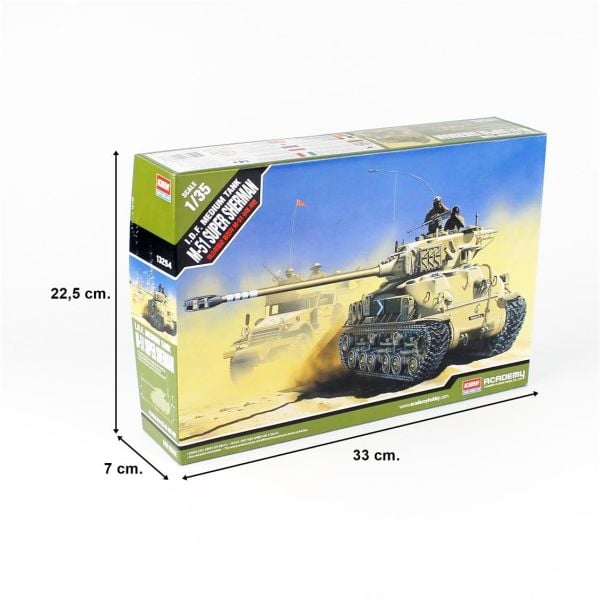 Academy 13254 1/35 Ölçek, I.D.F. M-51 Super Sherman Tankı, Plastik Model kiti