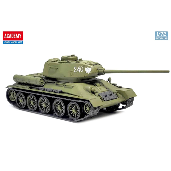 Academy 13421 1/72 Ölçek, T-34-85 Soviet Orta Sınıf Tankı, Plastik Model kiti