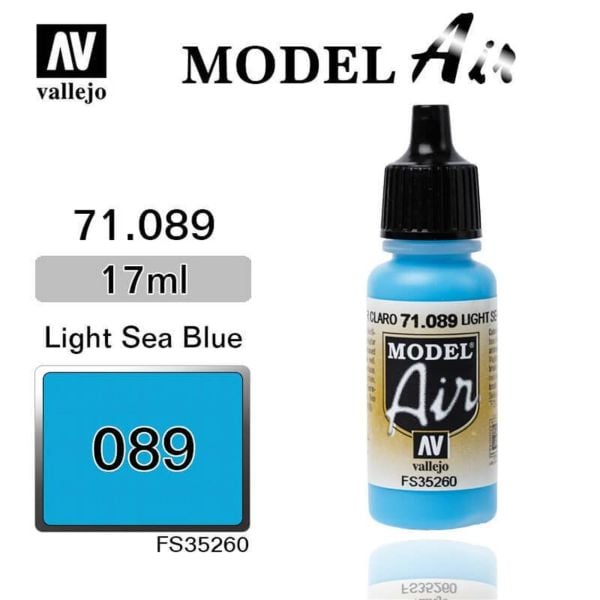 Vallejo 71089 17 ml. Light Sea Blue, Model Air Serisi Model Boyası