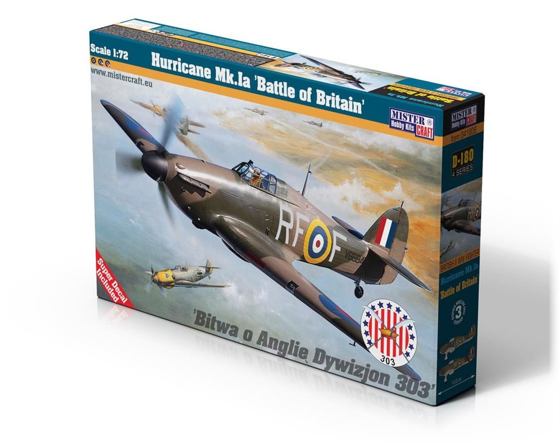 Mistercraft D180 1/72 Ölçek, Hurricane Mk.Ia (Britanya Savaşı) Savaş Savaş Uçağı, Plastik Model kiti