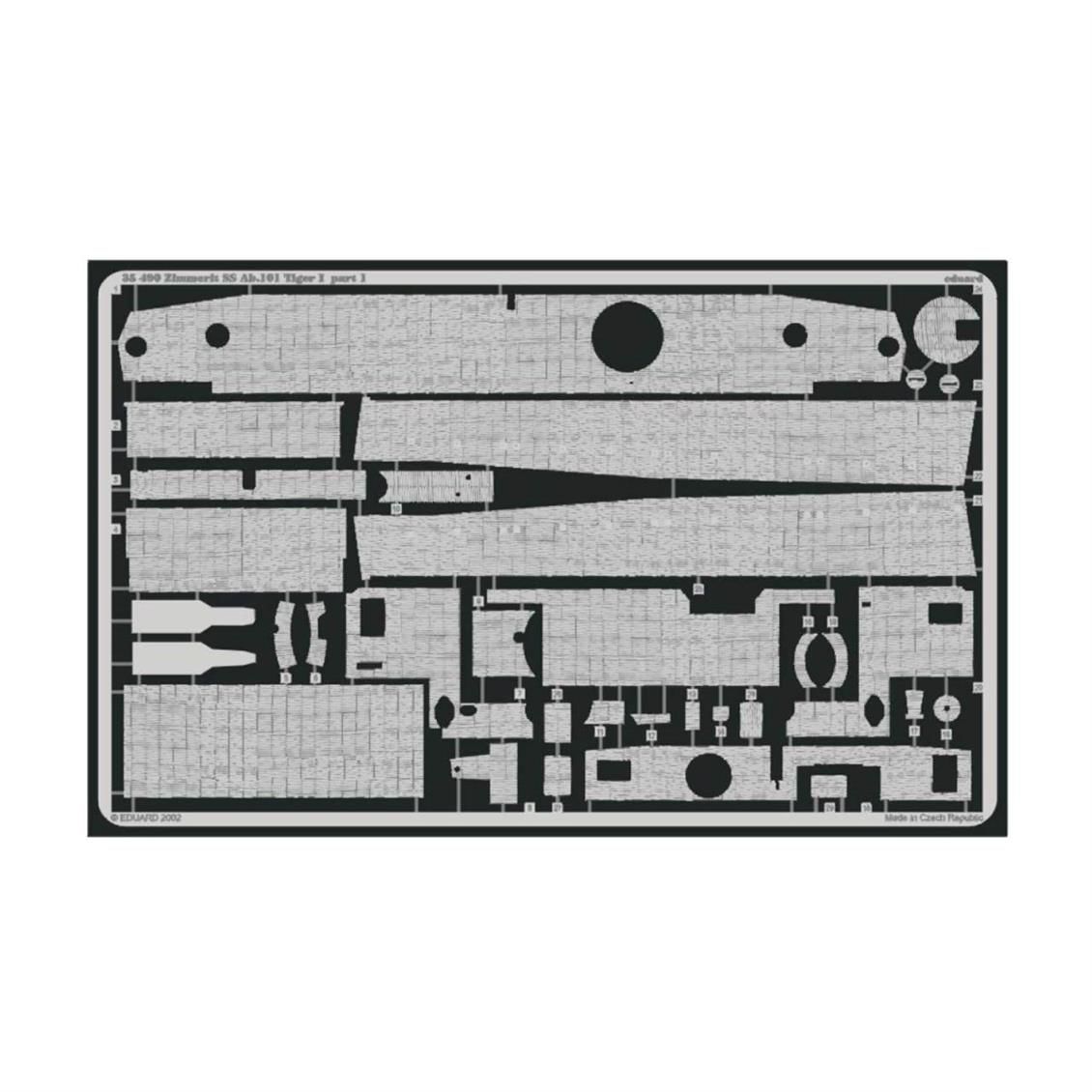 Eduard 35490 1/35 Ölçek, Zimmerit Tiger I/Ss Ab.101 For T