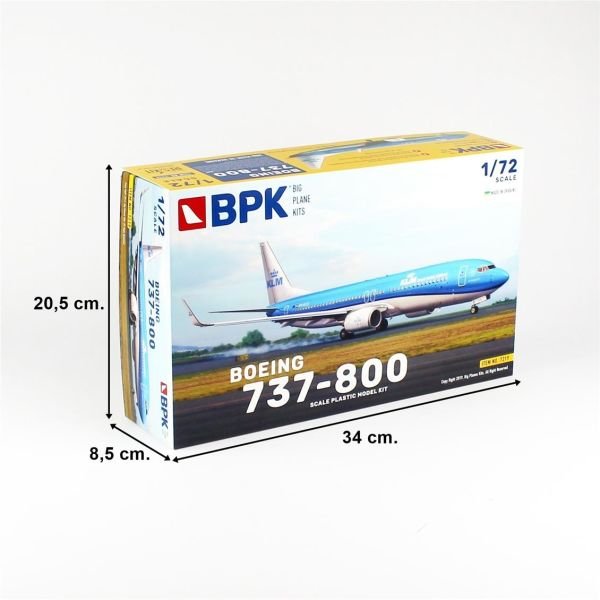 Big Planes Kits 7219 1/72 Ölçek, 737-800 KLM Yolcu Uçağı, Plastik Model kiti