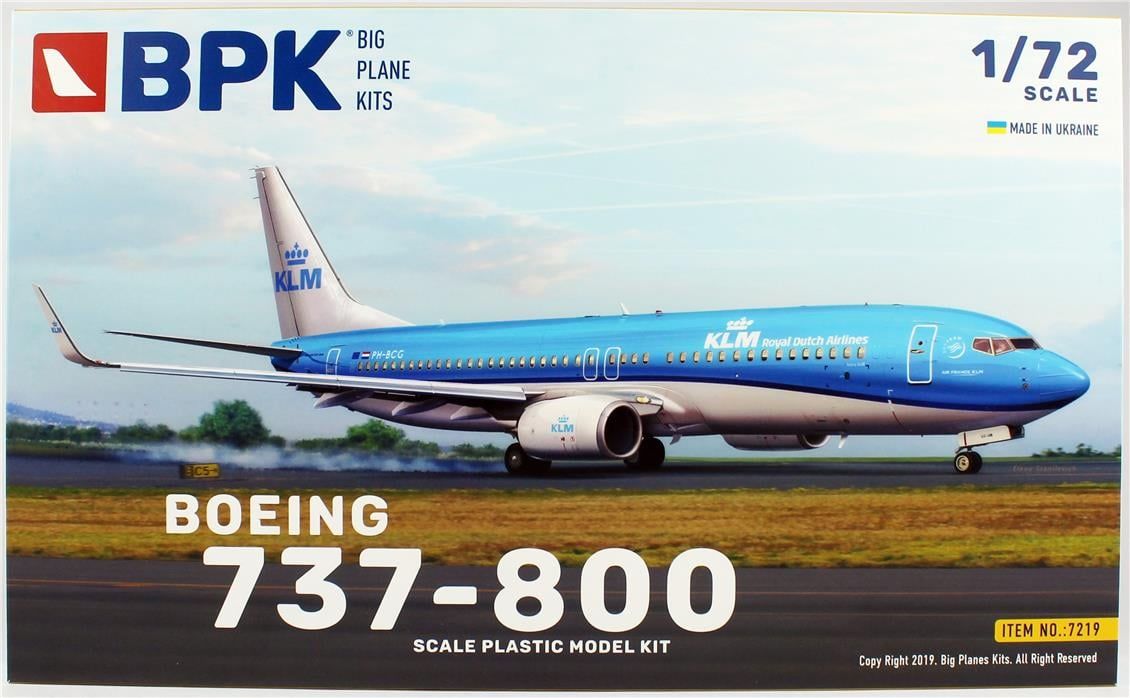 Big Planes Kits 7219 1/72 Ölçek, 737-800 KLM Yolcu Uçağı, Plastik Model kiti