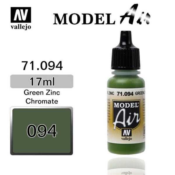 Vallejo 71094 17 ml. Green Zinc Chromate, Model Air Serisi Model Boyası