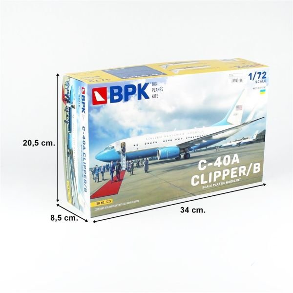 Big Planes Kits 7224 1/72 Ölçek, C-40A Clipper/B Yolcu Uçağı, Plastik Model kiti