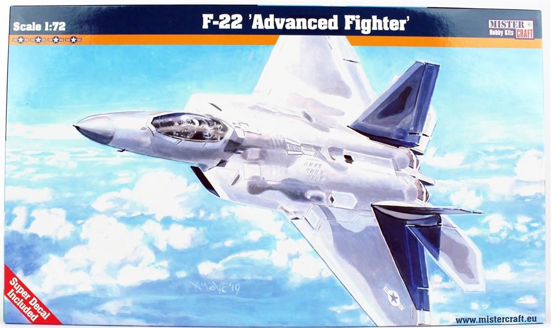 Mistercraft F006 1/72 Ölçek, F-22 Gelişmiş Avcı Uçağı, Plastik Model kiti