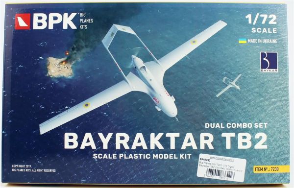 Big Planes Kits 7230 1/72 Ölçek, Bayraktar TB2 (İkili Set), Silahlı İnsansız Hava Aracı, Plastik Model kiti