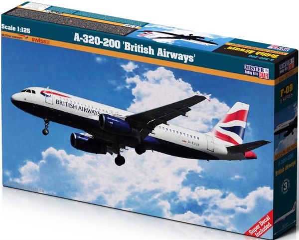 Mistercraft F009 1/270 Ölçek, A-320-200 British Airways Yolcu Uçağı, Plastik Model kiti