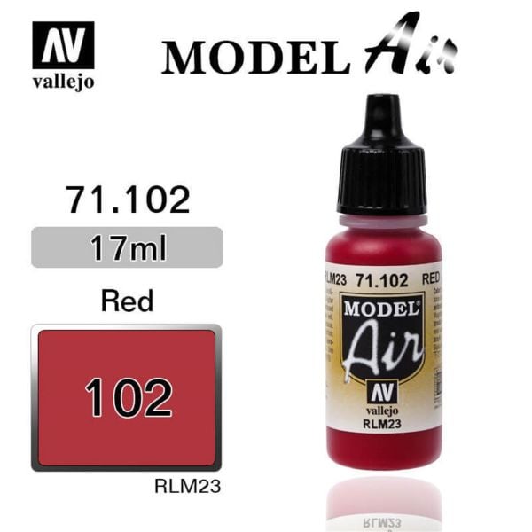 Vallejo 71102 17 ml. Red, Model Air Serisi Model Boyası