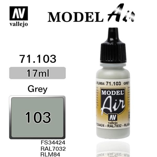 Vallejo 71103 17 ml. Gray Blue RLM84, Model Air Serisi Model Boyası