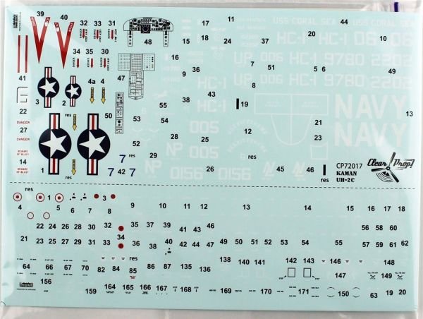 Clear Prop Models 72017 1/72 Ölçek, Kaman UH-2C Seasprite Askeri Helikopter, Plastik Model kiti