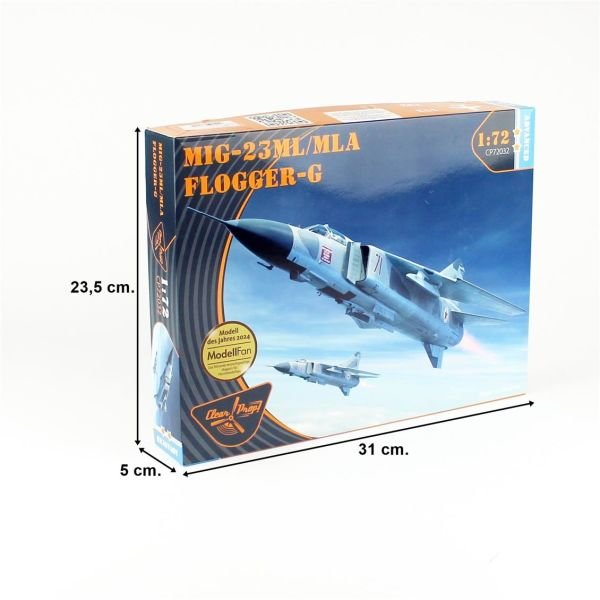 Clear Prop Models 72032 1/72 Ölçek, MiG-23ML/MLA Flogger-G, Askeri Jet Uçağı, Plastik Model kiti