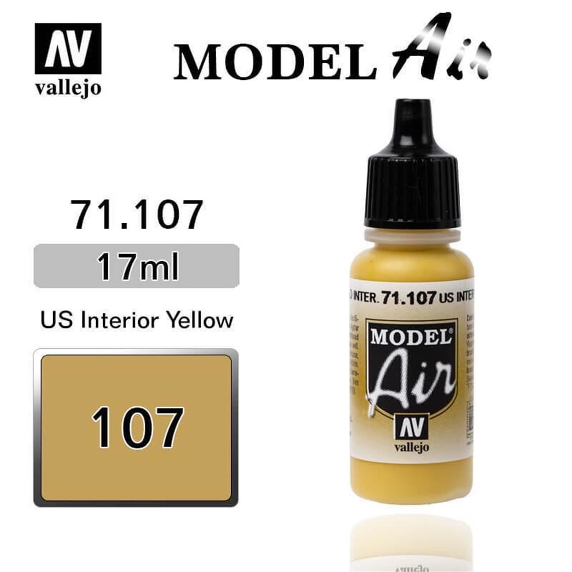 Vallejo 71107 17 ml. US Interior Yellow, Model Air Serisi Model Boyası