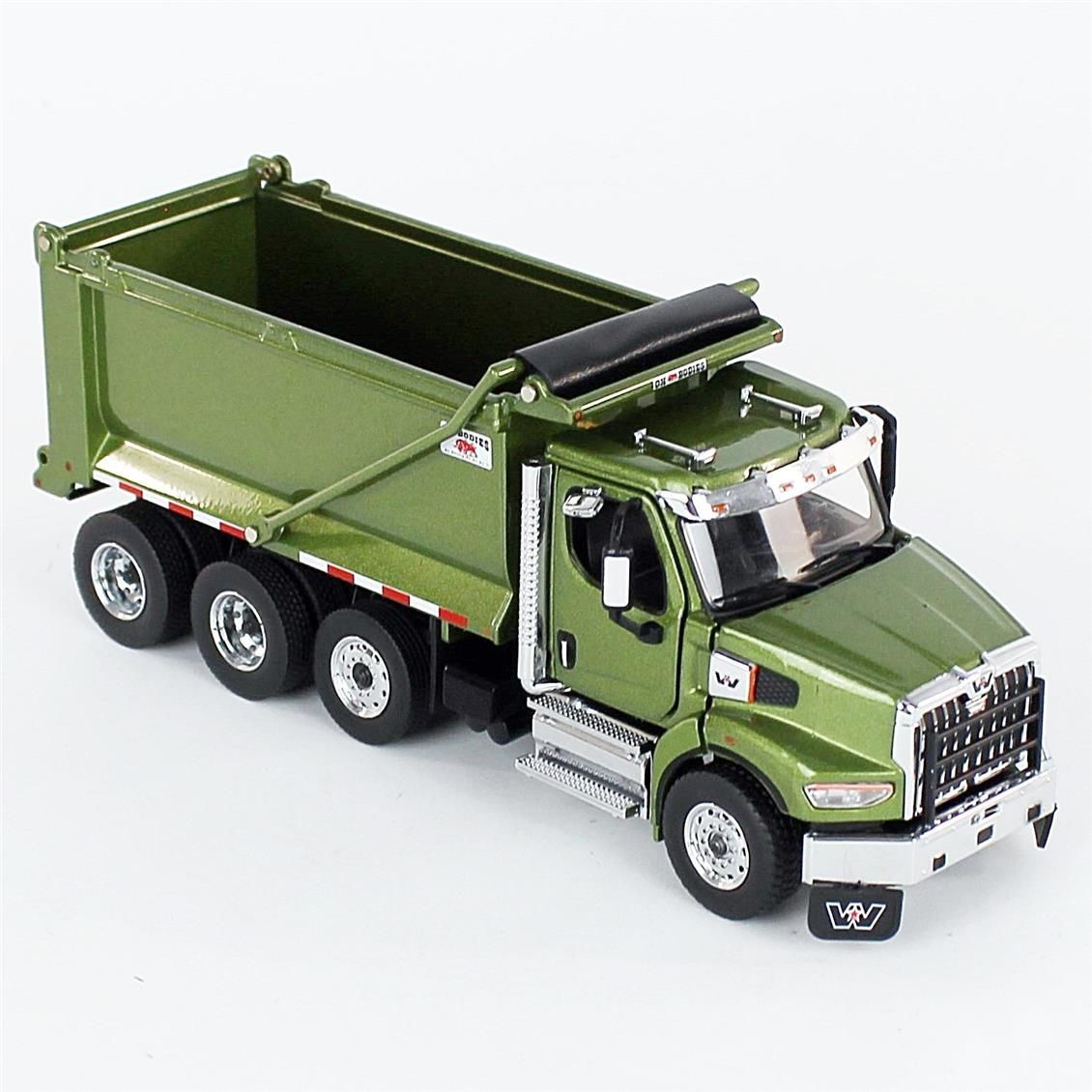 Diecast Masters 71086 1/50 Ölçek, Western Star 49X SBFA Tandem Damperli Kamyon, Askeri Yeşil, Sergilemeye Hazır Metal Model