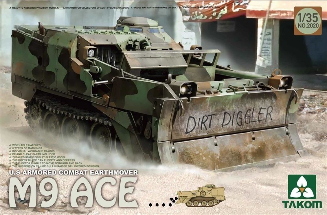 Takom 2020 1/35 Ölçek, M9 ACE Askeri Araç, Plastik Model kiti