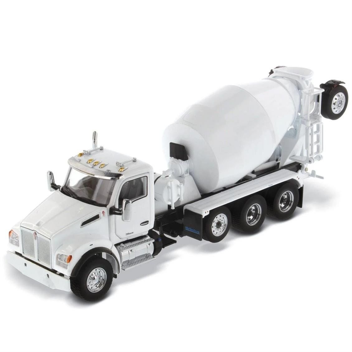 Diecast Masters 71081 1/50 Ölçek, Kenworth T880 SBFA 3 akslı Çimento Mikseri, Beyaz, Hazır Metal Model