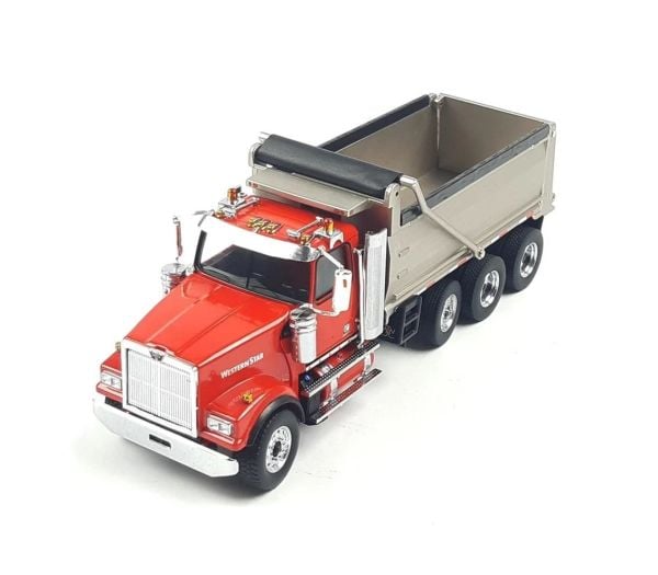 Diecast Masters 71067 1/50 Ölçek, Western Star 4900 SF Damperli Kamyon, Kırmızı, Sergilemeye Hazır Metal Model