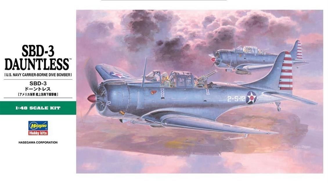 Hasegawa JT19 9119 1/48 Ölçek, SBD-3 Dauntless, Savaş Uçağı, Plastik Model kiti