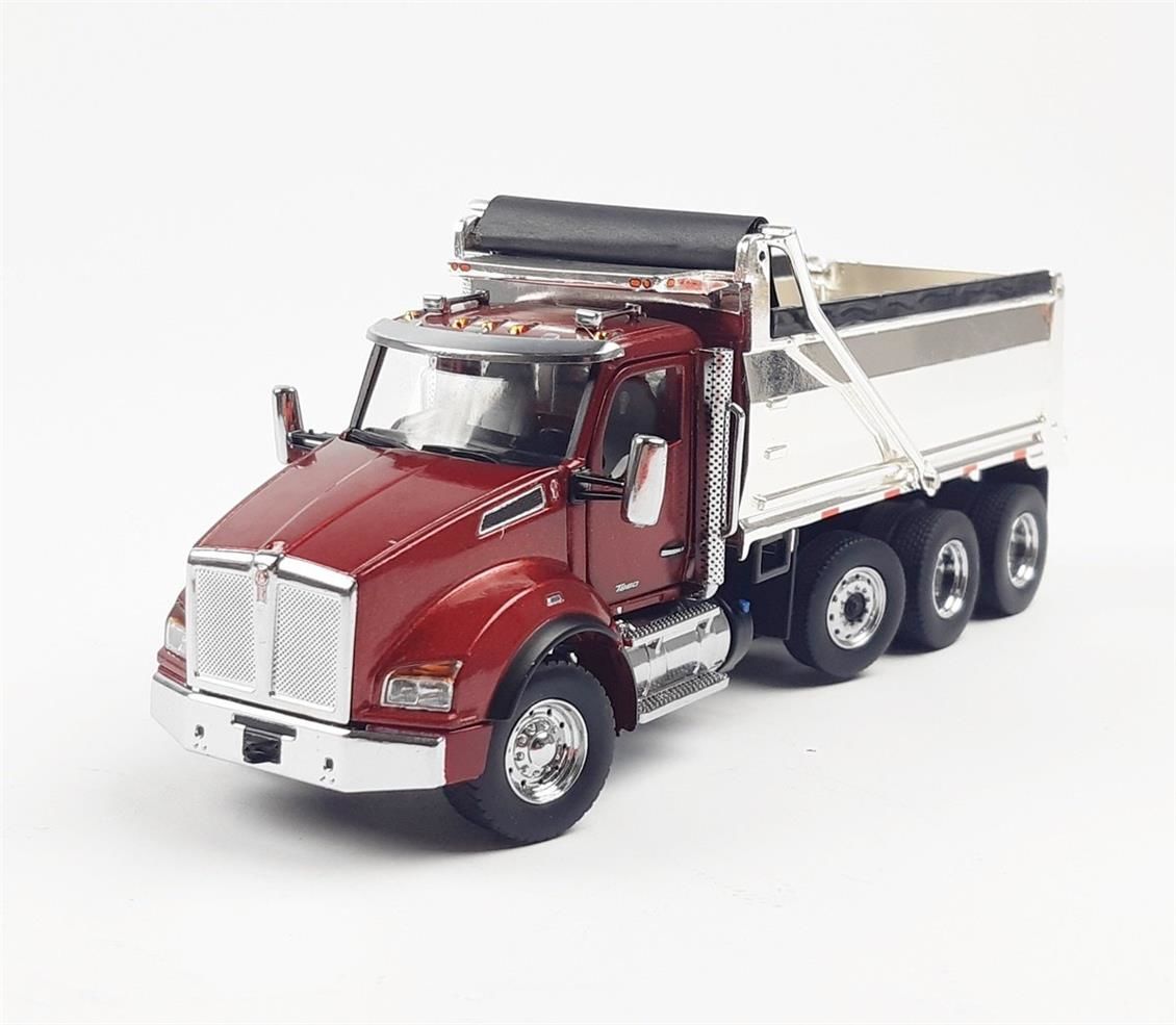 Diecast Masters 71059 1/50 Ölçek, Kenworth T880 SBFA Damperli Kamyon, Kırmızı, Sergilemeye Hazır Metal Model