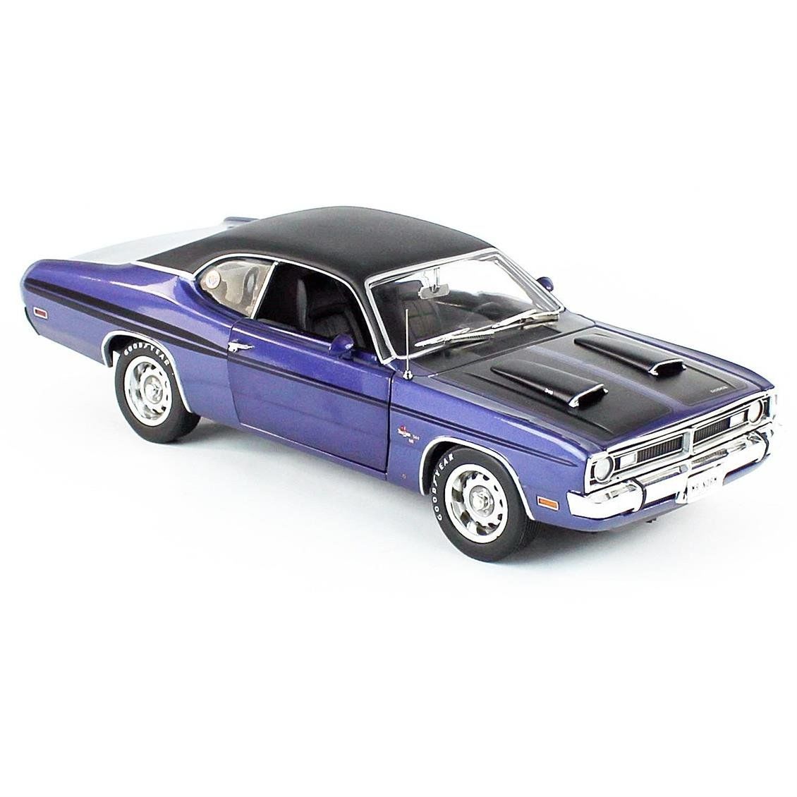 Autoworld AMM1255 1/18 Ölçek, 1971 Dodge Demon, Dark Blue, Sergilemeye Hazır Metal Araba Maketi