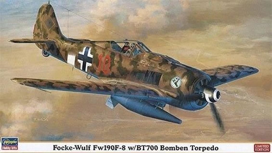 Hasegawa 9950 1/48 Ölçek, Focke-Wulf FW190F-8 ve BT700 Torpido (Limited Edition), Savaş Uçağı, Plastik Model kiti