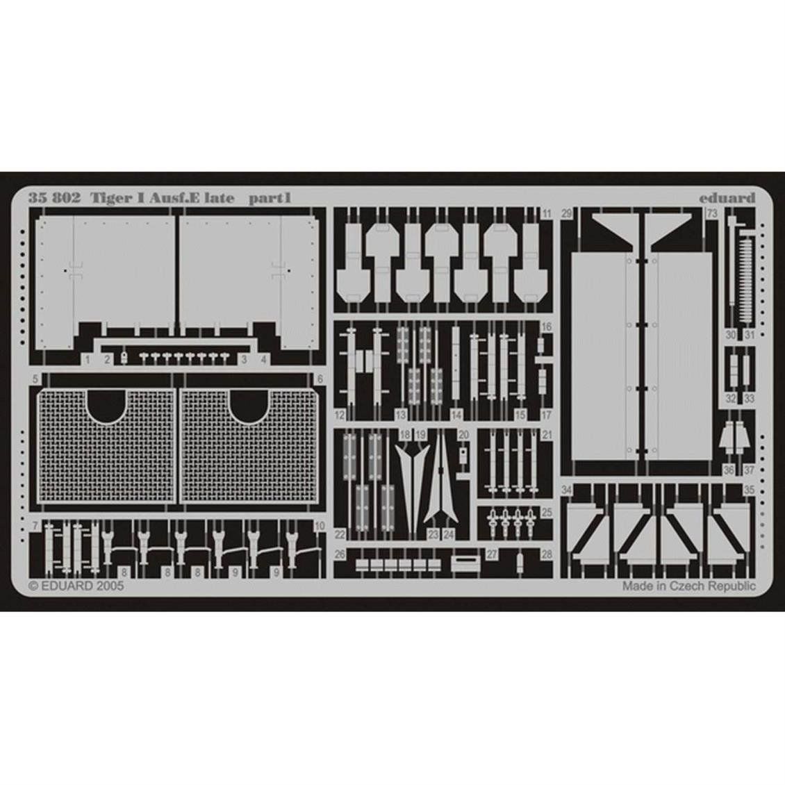 Eduard 35802 1/35 Ölçek, Tiger I Ausf.E Late For Afv 3579