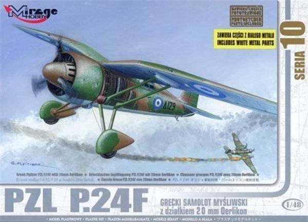 Mirage 48107 1/48 Ölçek, Greek Fıghter Pzl.P.24F Wıth 20Mm Oerlı, Plastik Model kiti