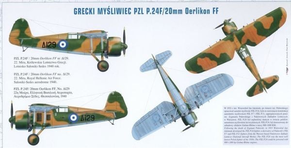 Mirage 48107 1/48 Ölçek, Greek Fıghter Pzl.P.24F Wıth 20Mm Oerlı, Plastik Model kiti