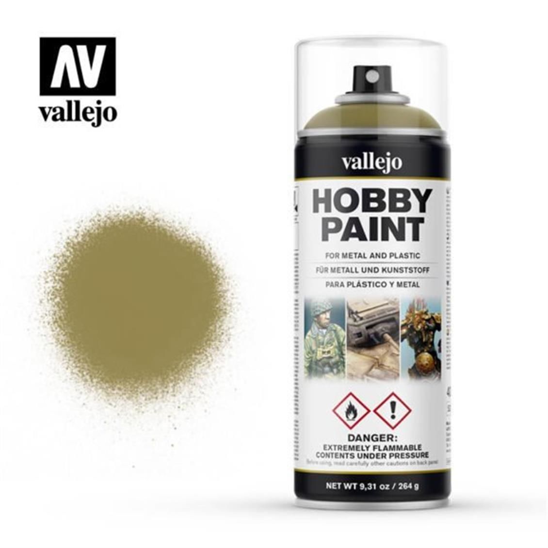 Vallejo 28001 400 ml. Panzer Yellow, Sprey Model Boyası