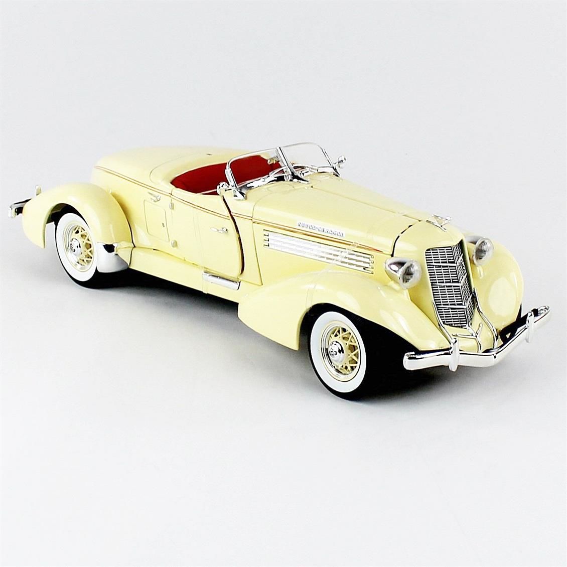 Autoworld AW297 1/18 Ölçek, 1935 Auburn 851 Speedster, Cream, Sergilemeye Hazır Metal Araba Maketi