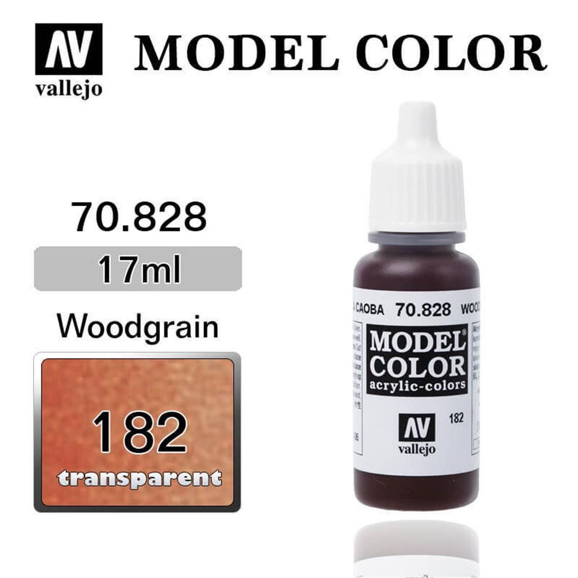 Vallejo 70828 17 ml. (182) Woodgrain-Transparent, Model Color Serisi Model Boyası