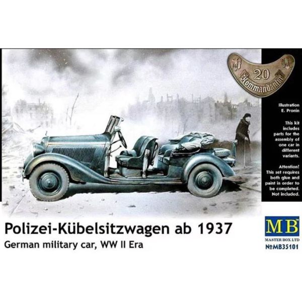 Masterbox 35101 1/35 Ölçek, POLİZEİ-KUEBELSİTZWAGEN AB 1937, GERMAN