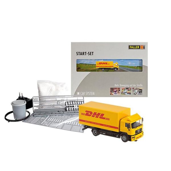 Faller 161607 1/87 Ölçek, Car System Başlangıç Seti, MAN DHL Kamyonlu