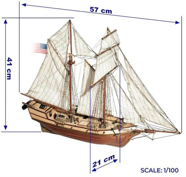 Occre 12500 1/100 Ölçek, Albatros Yelkenli Tekne Ahşap Model Kiti