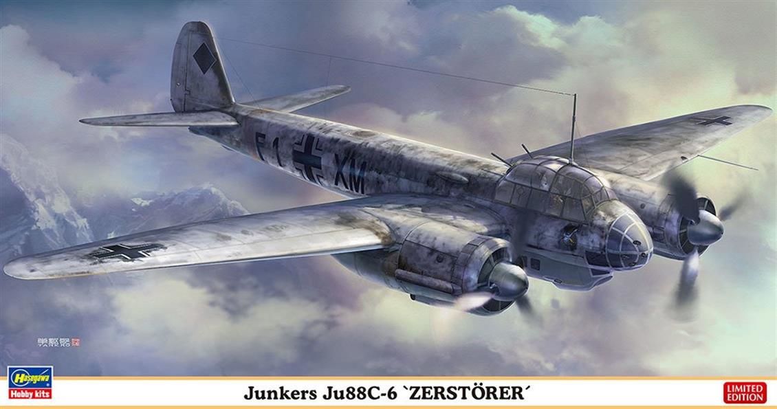 Hasegawa 2245 1/72 Ölçek, Junkers Ju88C-6 Zerstörer (Limited Edition), Savaş Uçağı, Plastik Model kiti