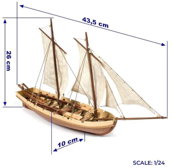 Occre 52003 1/24 Ölçek, Bounty Boat Yelkenli Tekne Ahşap Model Kiti