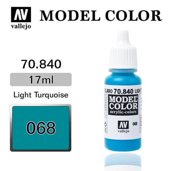 Vallejo 70840 17 ml. (68) Light Turquoise-Matt, Model Color Serisi Model Boyası