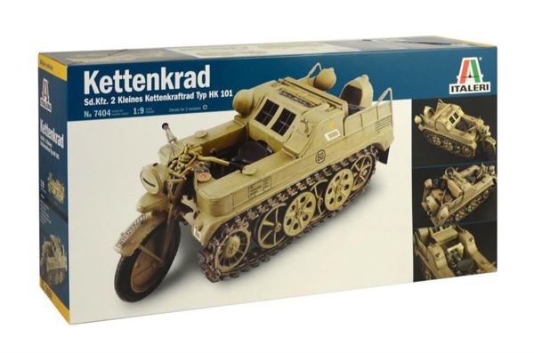 Italeri 7404S 1/9 Ölçek, Kettenkrad Yarı Paletli Motosiklet, Plastik Model kiti