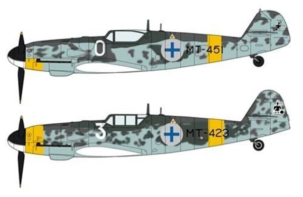 Hasegawa 2259 1/72 Ölçek, Messerschmitt Bf109G-6 (Finnish Air Force Aces Combo) (Two kits in the box), Savaş Uçağı Plastik Mode