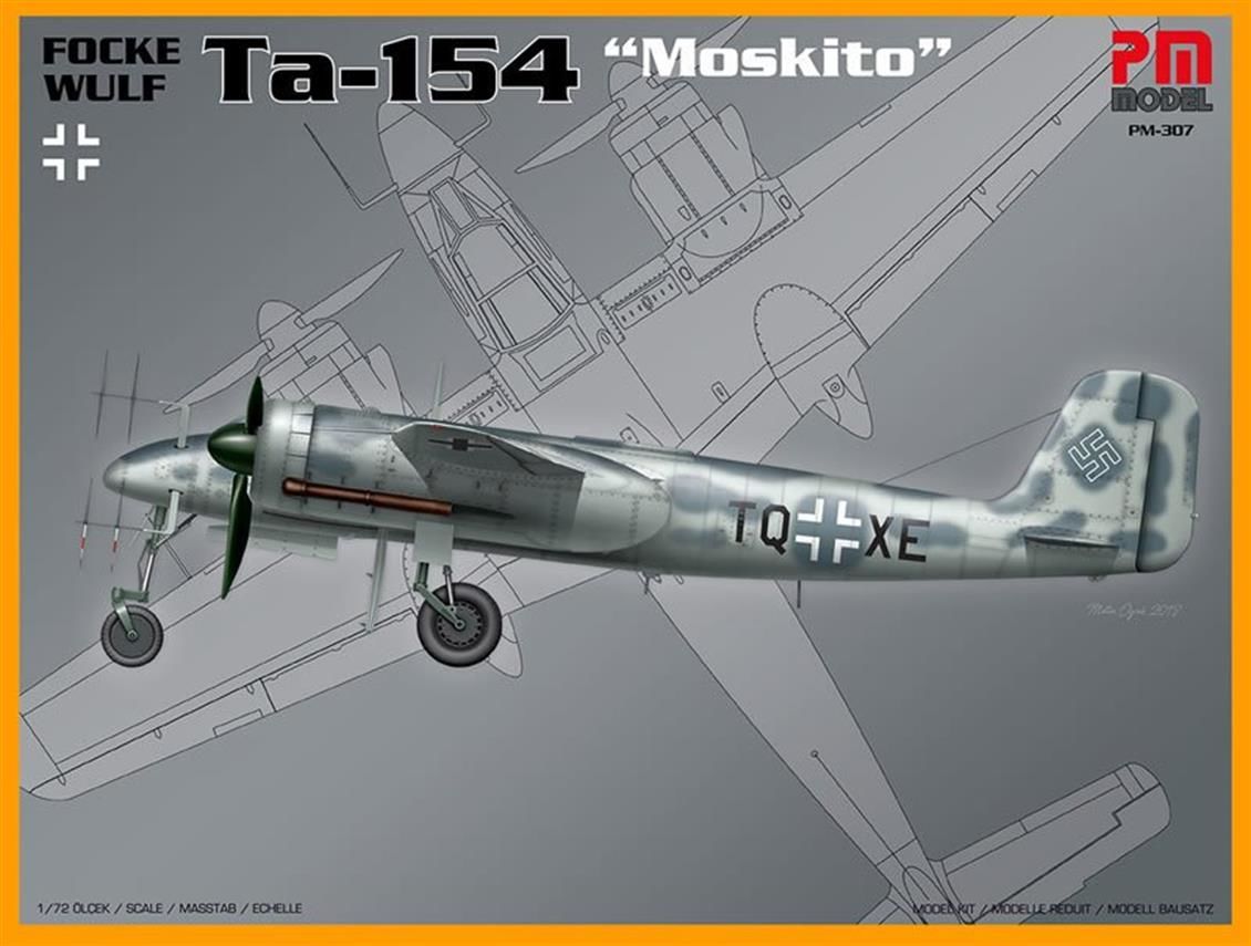 PM Model 307 1/72 Ölçek, Focke-Wulf Ta 154 Moskito Gece Avcı Uçağı, Plastik Model kiti