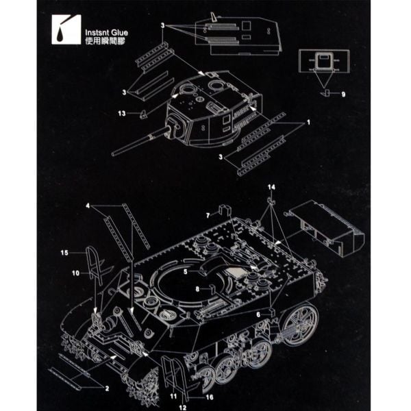 AFV Club AG35010 1/35 Ölçek, M3A3 STUART Hafif Tankı Photo Etched Detay Seti