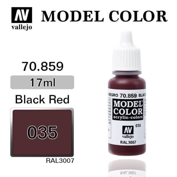 Vallejo 70859 17 ml. (35) Black Red-Matt, Model Color Serisi Model Boyası