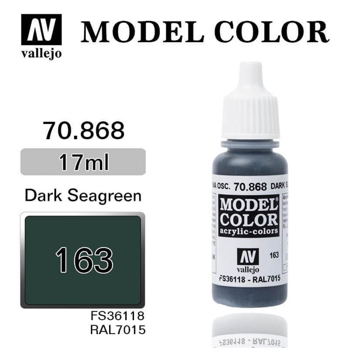 Vallejo 70868 17 ml. (163) Dark Seagreen-Matt, Model Color Serisi Model Boyası