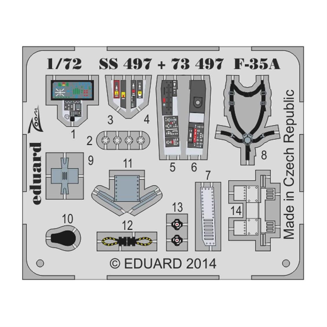 Eduard Ss497 1/72 Ölçek, F-35A Interior S.A. For Italerı