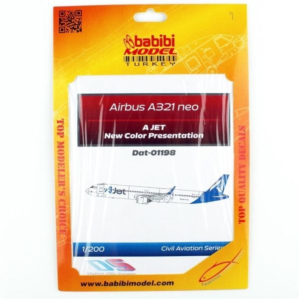 Babibi DAT01198 1/200 A Jet Airbus A-321 neo Yeni Logolu Decal Çıkartma