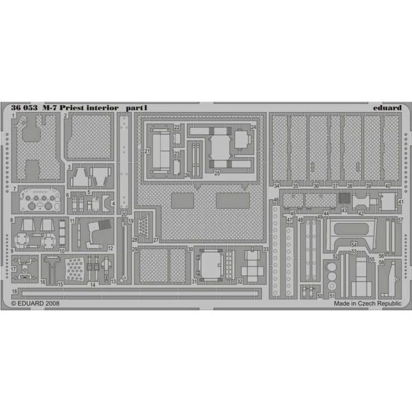 Eduard 36053 1/35 Ölçek, M-7 İç Detay Seti - Std.Photo Etched Se