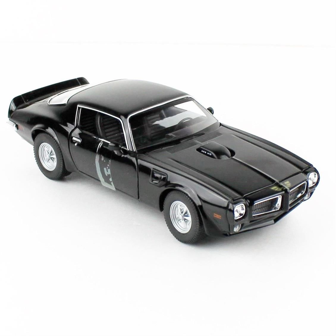 Welly 24075 1/24 Ölçek, 1972 Pontiac Firebird Trans Am, Siyah, Sergilemeye Hazır Metal Araba Modeli