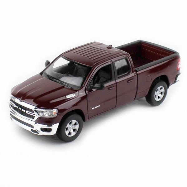 Welly 24104 1/24 Ölçek, 2019 Ram 1500, Koyu Kırmızı/Kahverengi, Sergilemeye Hazır Metal Araba Modeli