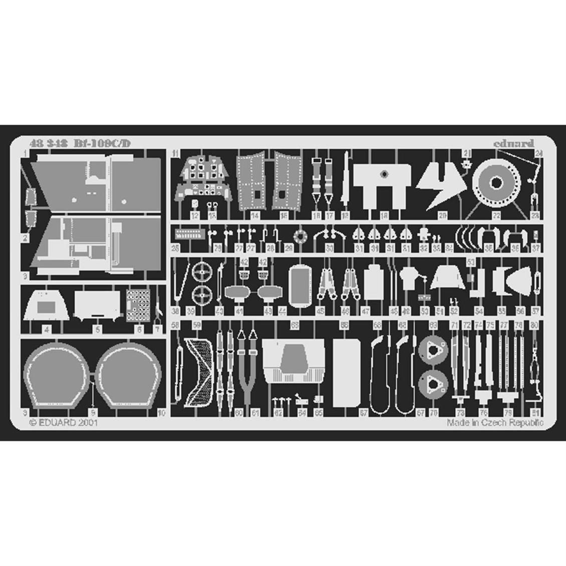 Eduard 48348 Bf 109C/D - For Aca/Hob - Std.Photo Etched