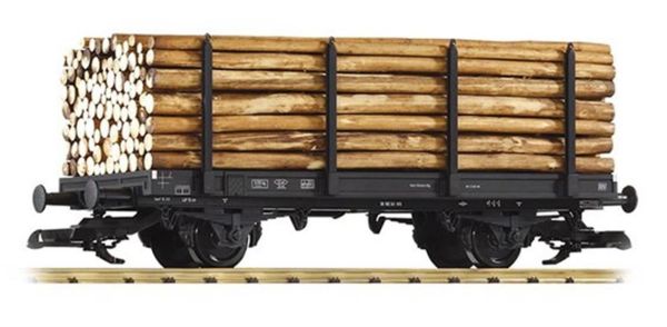 Piko 37781 1/22,5 Ölçek, DB III 2-Axle Flatcar W/Log Load